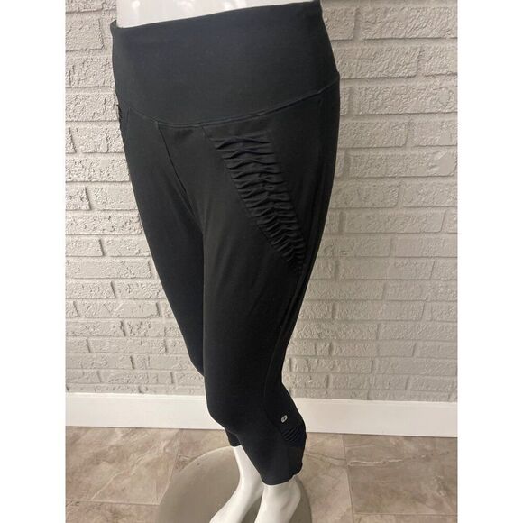 Soybu Women Black Cropped Legging with Twisted Detail Size L - Picture 3 of 7